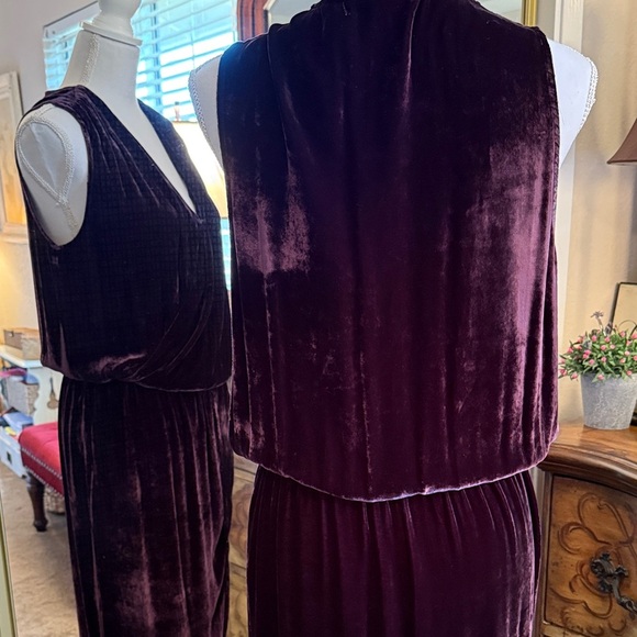 Young Fabulous & Broke Velvet Maxi Dress in Deep Purple with a High Slit - Picture 5 of 13